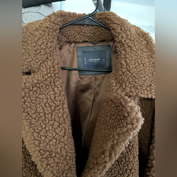Lucky Brand Teddy Sherpa Pecan/Warm Brown Coat XL NWT - Picture 4 of 6